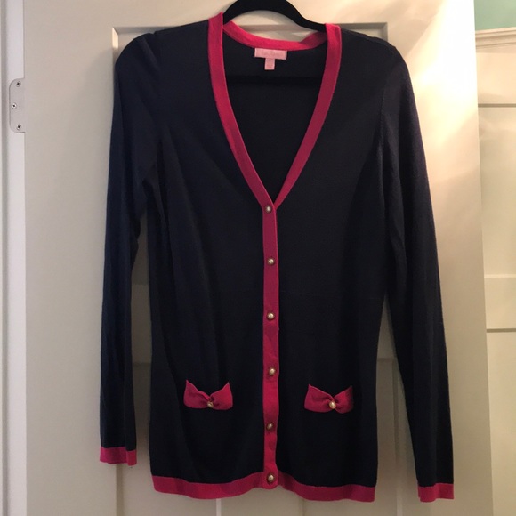 EUC Lilly Pulitzer Pearl Button Cody Cardigan L - Picture 1 of 8